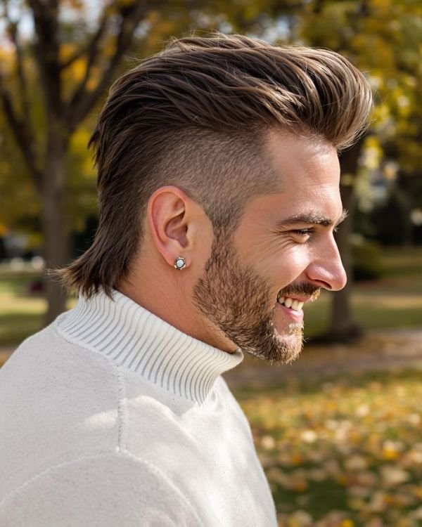 Modern mullet cut in events