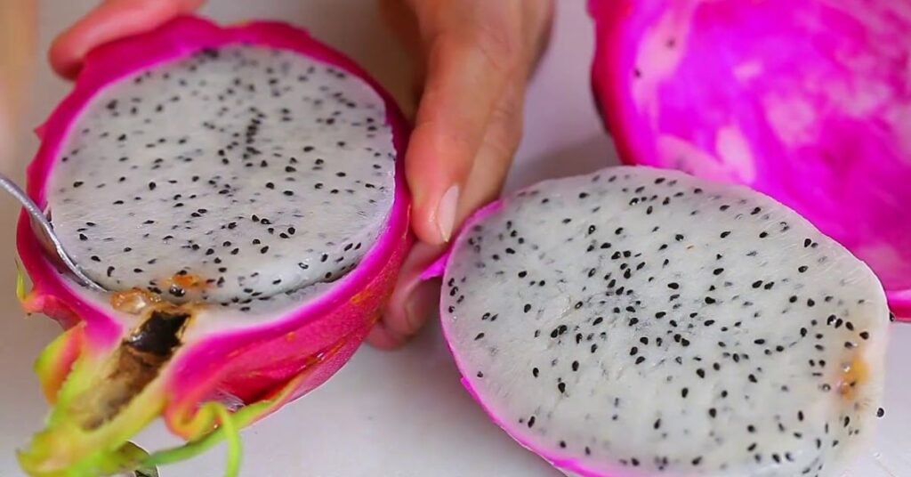 how to seperate flesh of dragon fruit